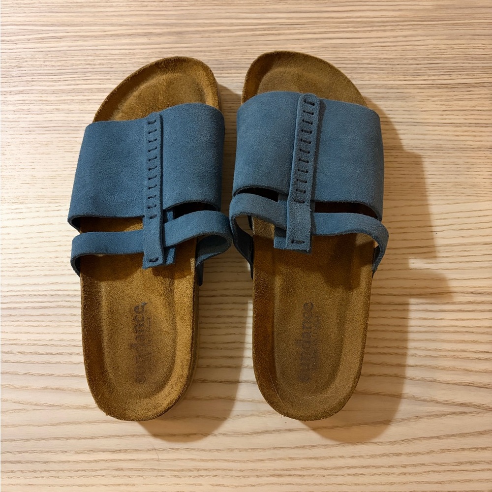 Sundance Blue Suede Slide Sandals